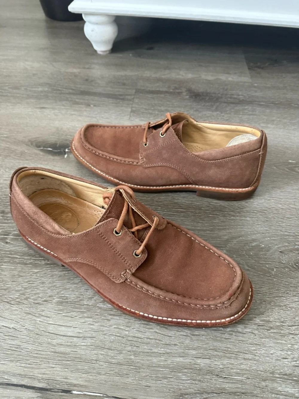 UGG Men's Brown Suede Moc Toe Boat Shoes
